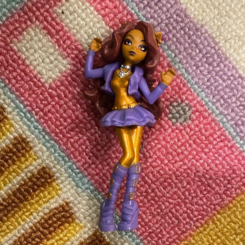 2013 Mattel Monster High Figure Clawdeen Wolf Purple 4 in.